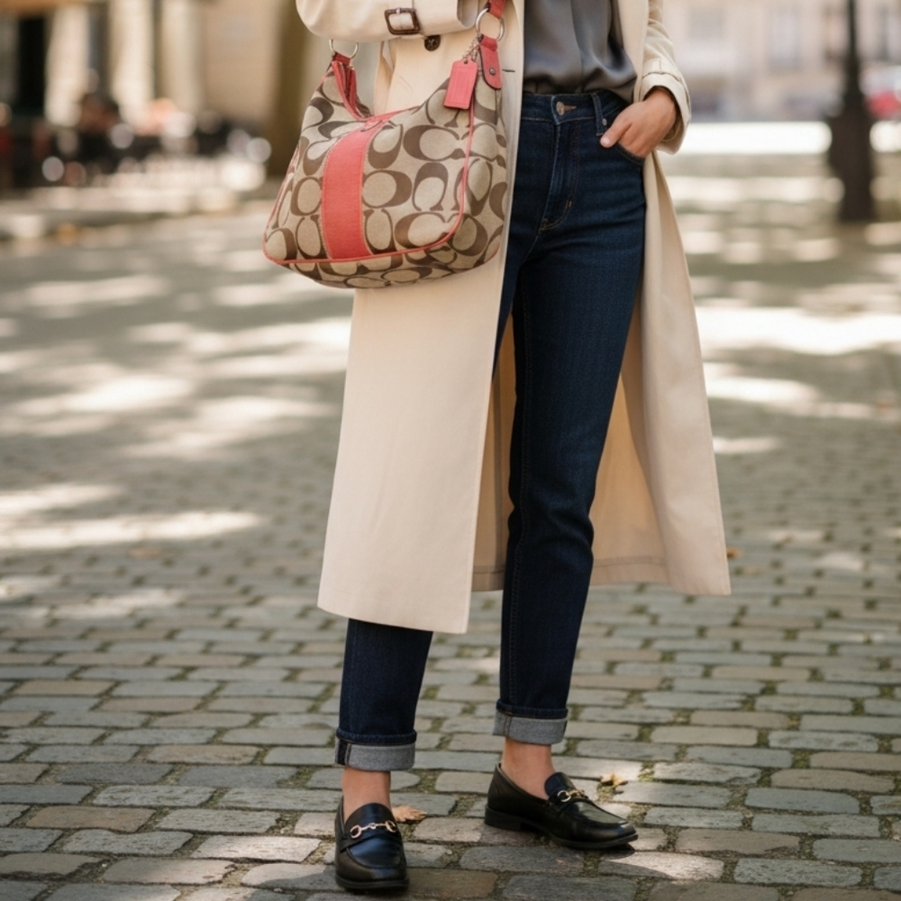 Coach F21873 Khaki/ Peach Bag